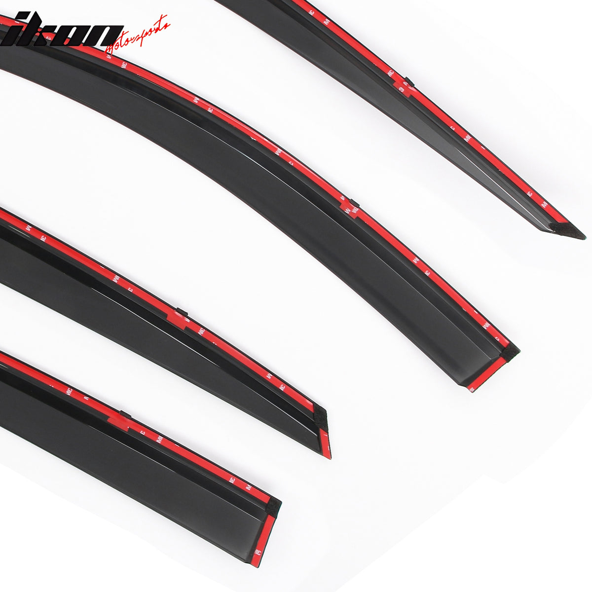 Fits 18-25 Honda Accord Window Visors Vent Rain Sun Guards W/Chrome Trim Tape-On