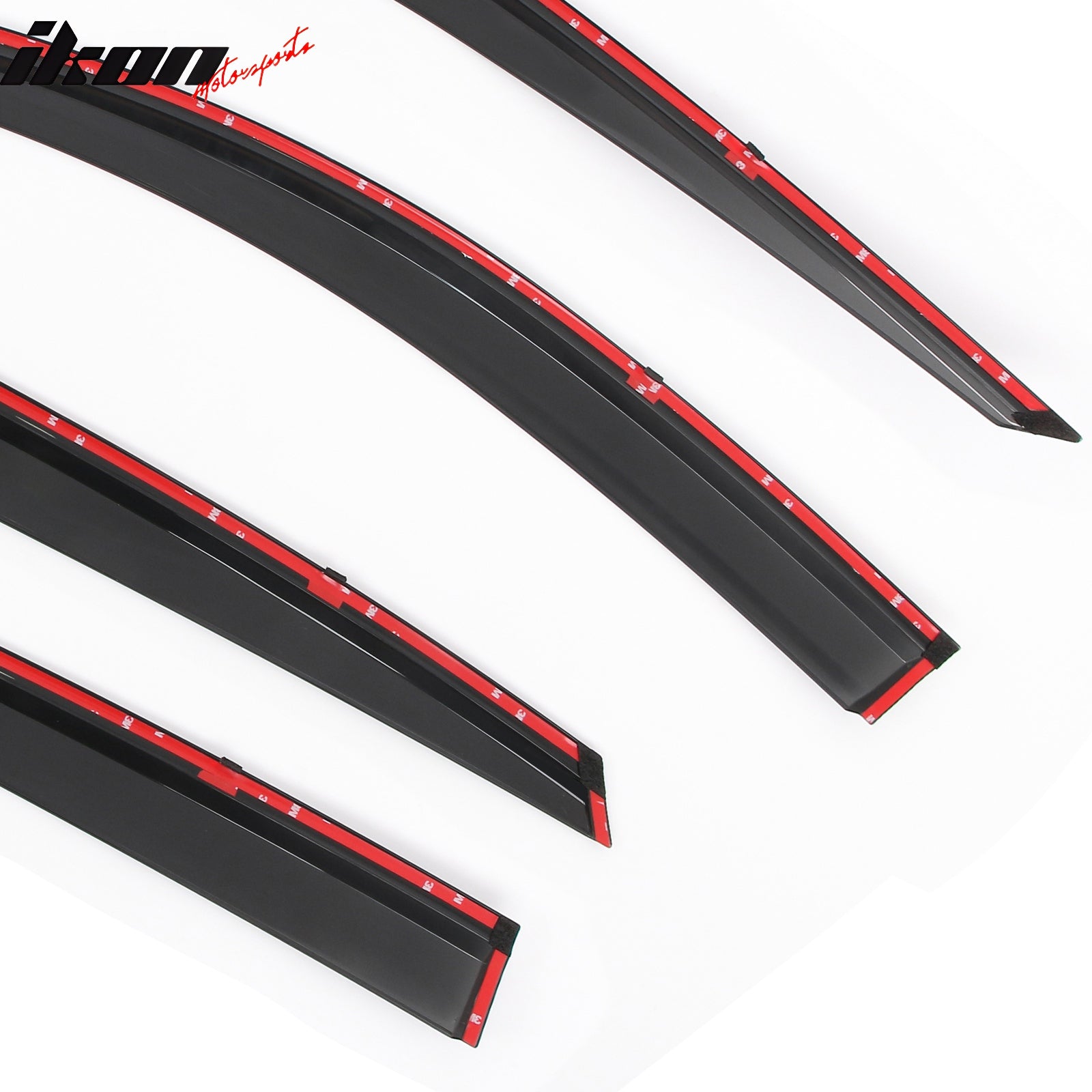 Fits 18-25 Honda Accord Window Visors Vent Rain Sun Guards W/Chrome Trim Tape-On