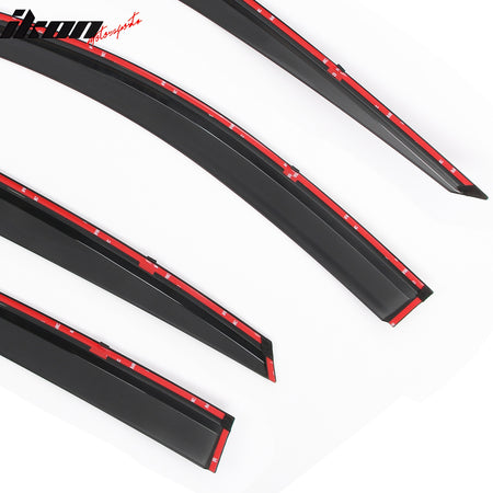 Fits 18-25 Honda Accord Window Visors Vent Rain Sun Guards W/Chrome Trim Tape-On