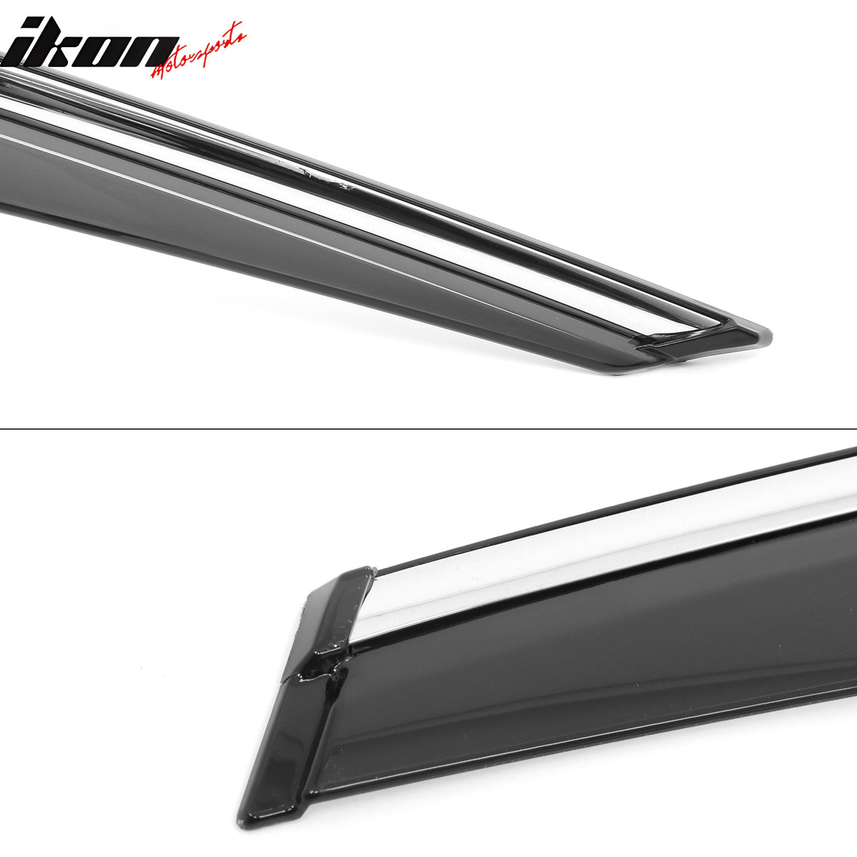 Fits 18-25 Honda Accord Window Visors Vent Rain Sun Guards W/Chrome Trim Tape-On