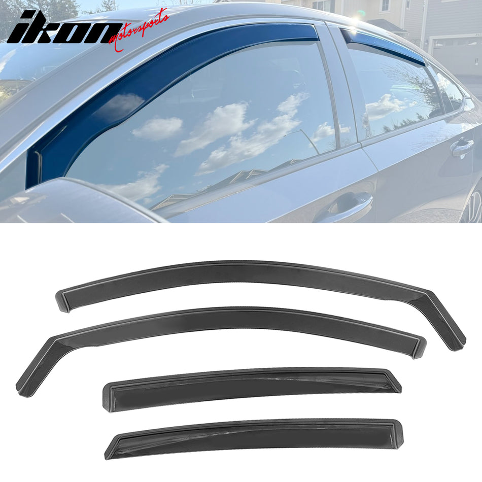 2018-2025 Honda Accord Sedan Window Visor Black In-Channel Deflectors