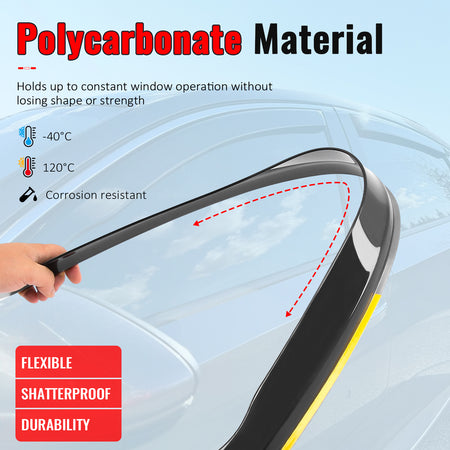 Fits 18-25 Honda Accord Sedan Window Visors Injection PC In-Channel Deflectors