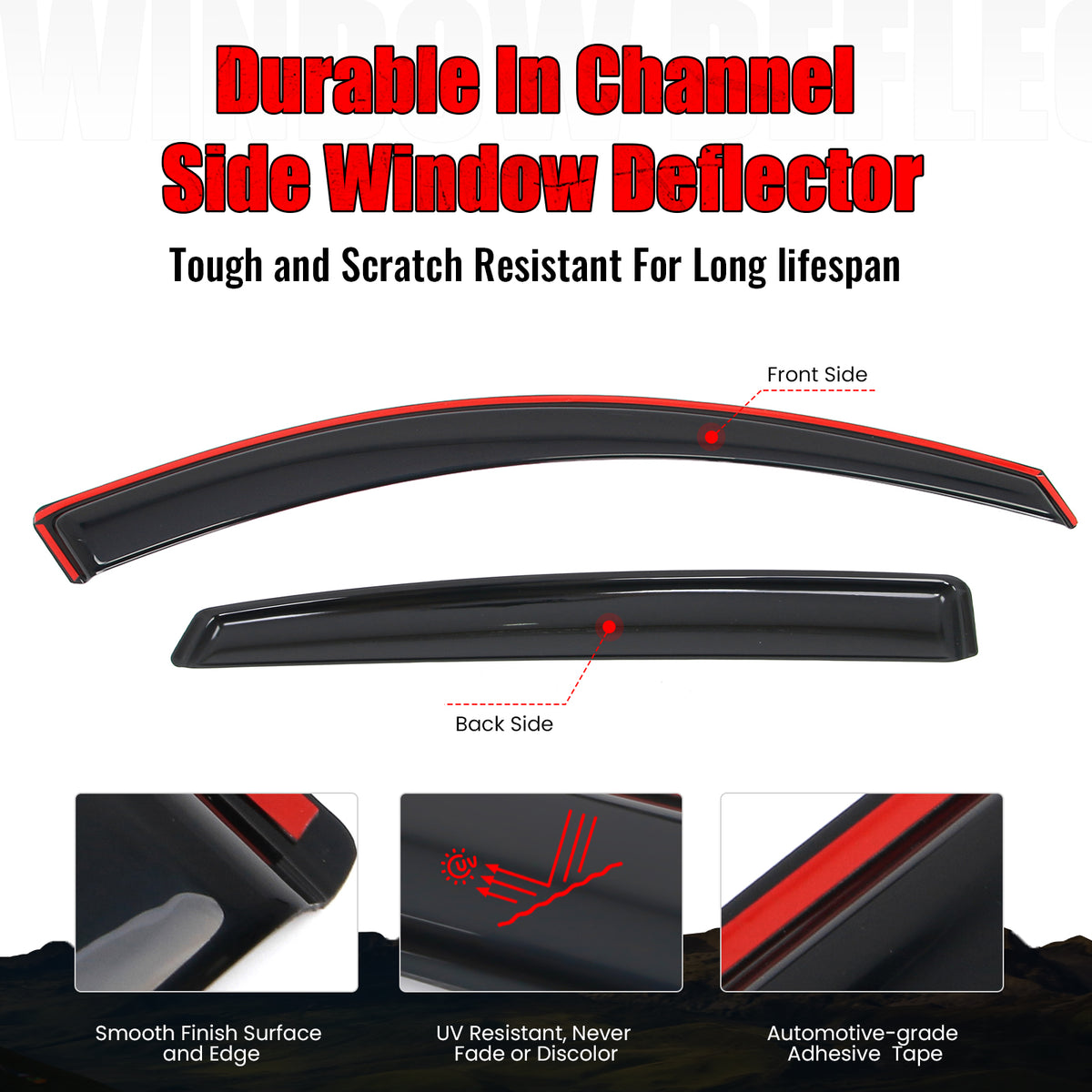 Fits 18-25 Honda Accord Window Visors In-Channel Rain Sun Vent Guard Shade 4PCS