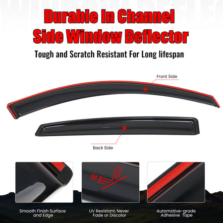 Fits 18-25 Honda Accord Window Visors In-Channel Rain Sun Vent Guard Shade 4PCS