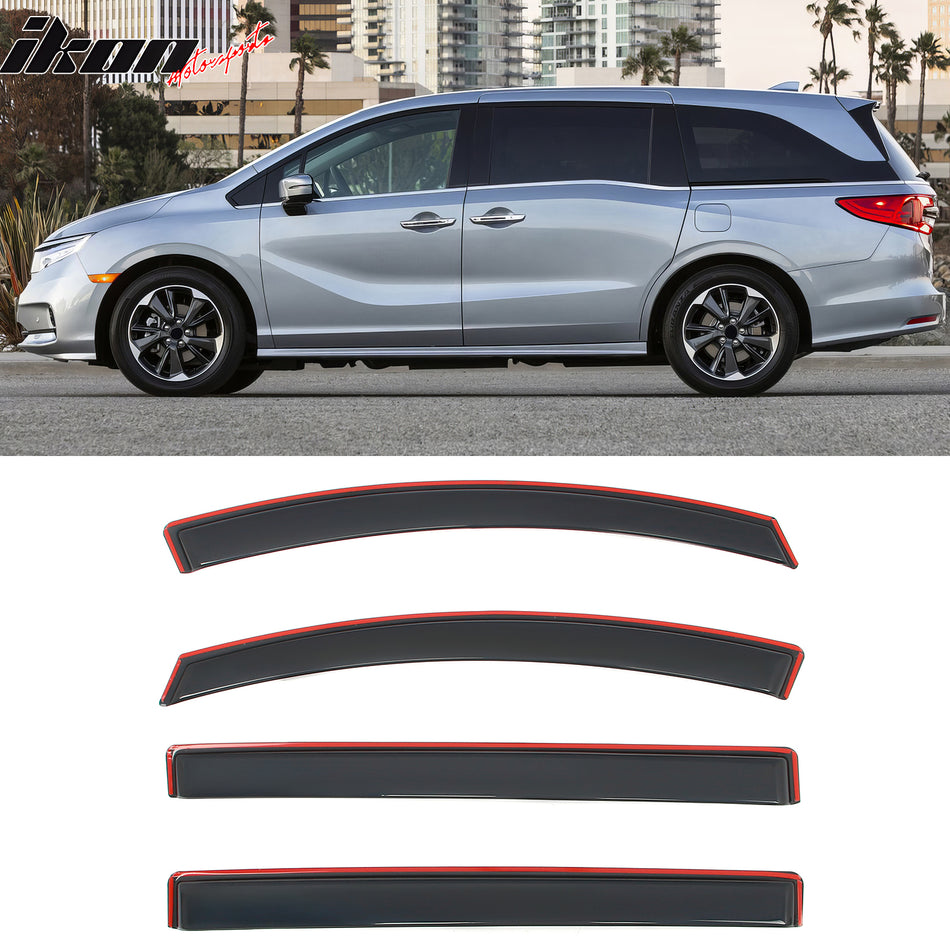 2018-2025 Honda Odyssey Window Visors In Channel Deflectors Guard 4PC