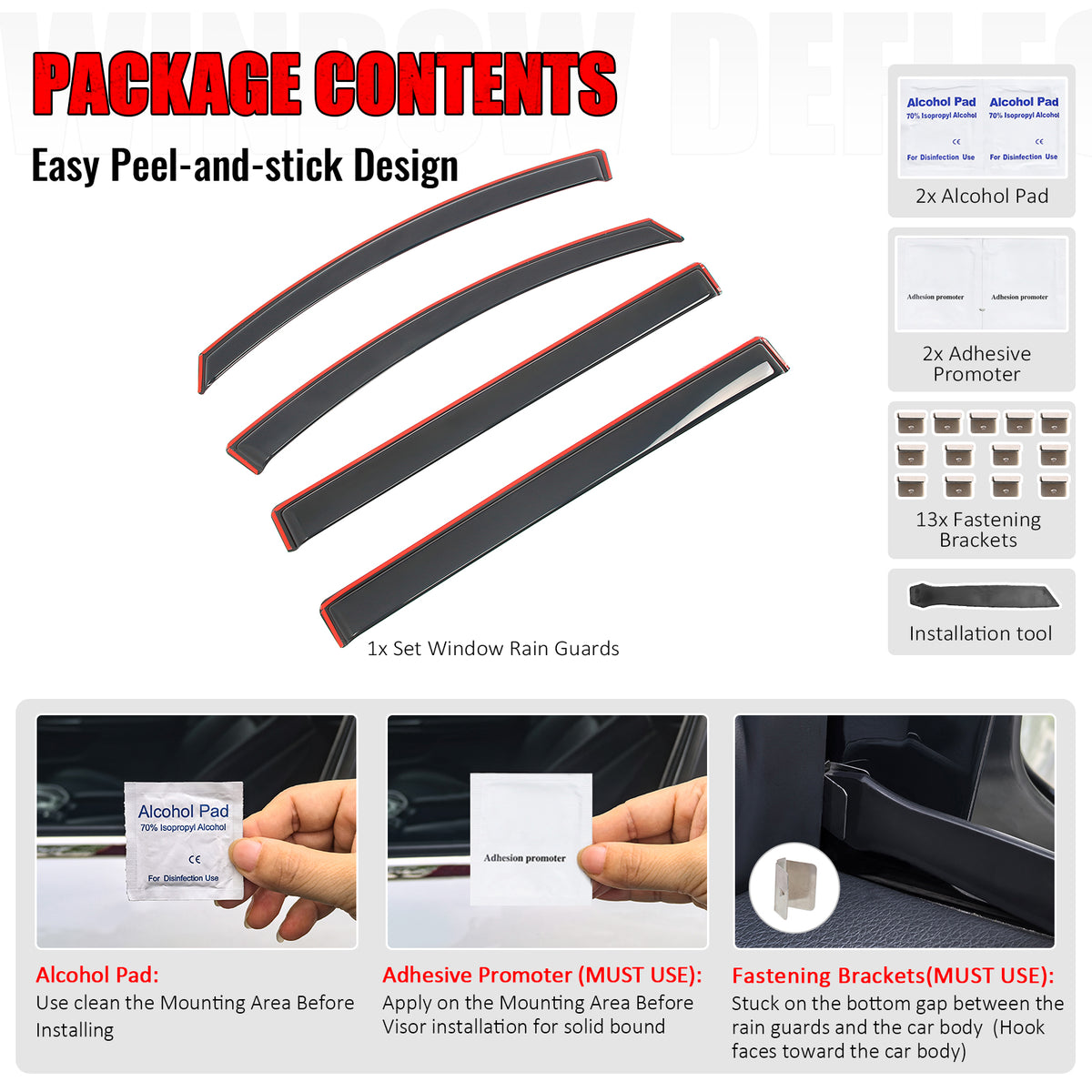 Fits 18-25 Honda Odyssey Window Visors In Channel Deflectors Rain Vent Guard 4PC