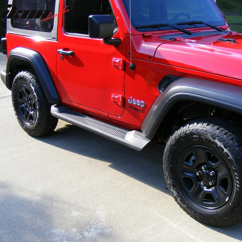 Compatible With 18-25 Jeep Wrangler JL 2DR Factory Style Textured Black Running Boards