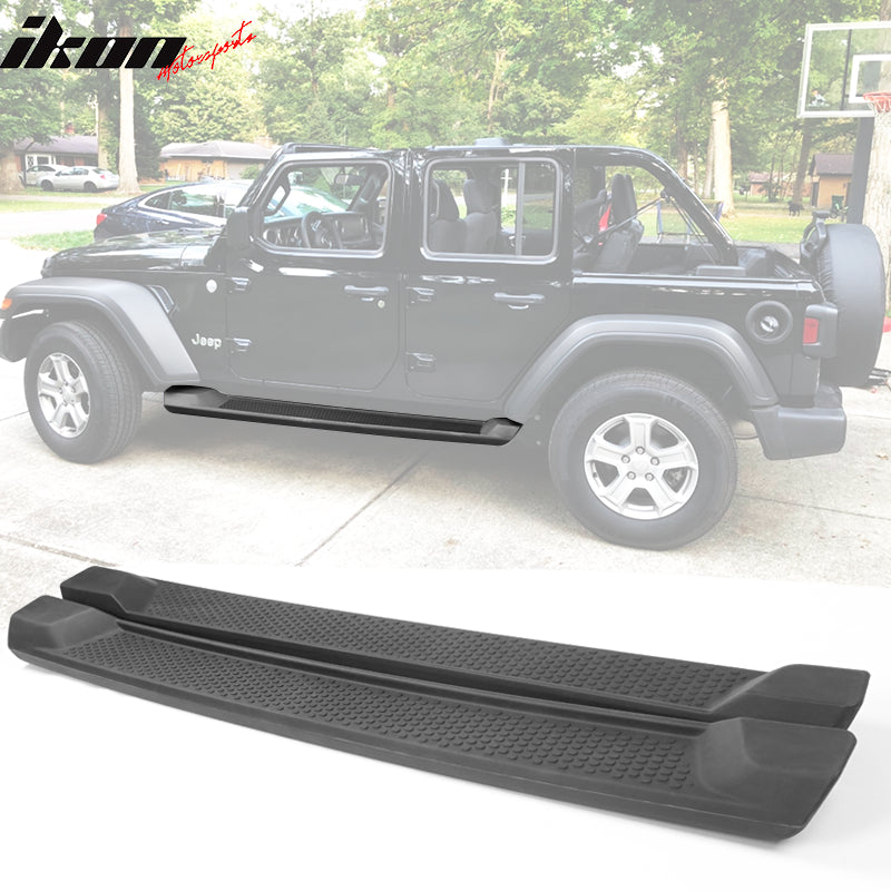 2018-2025 Jeep Wrangler JL 4-Door OE Textured Black Running Boards ABS