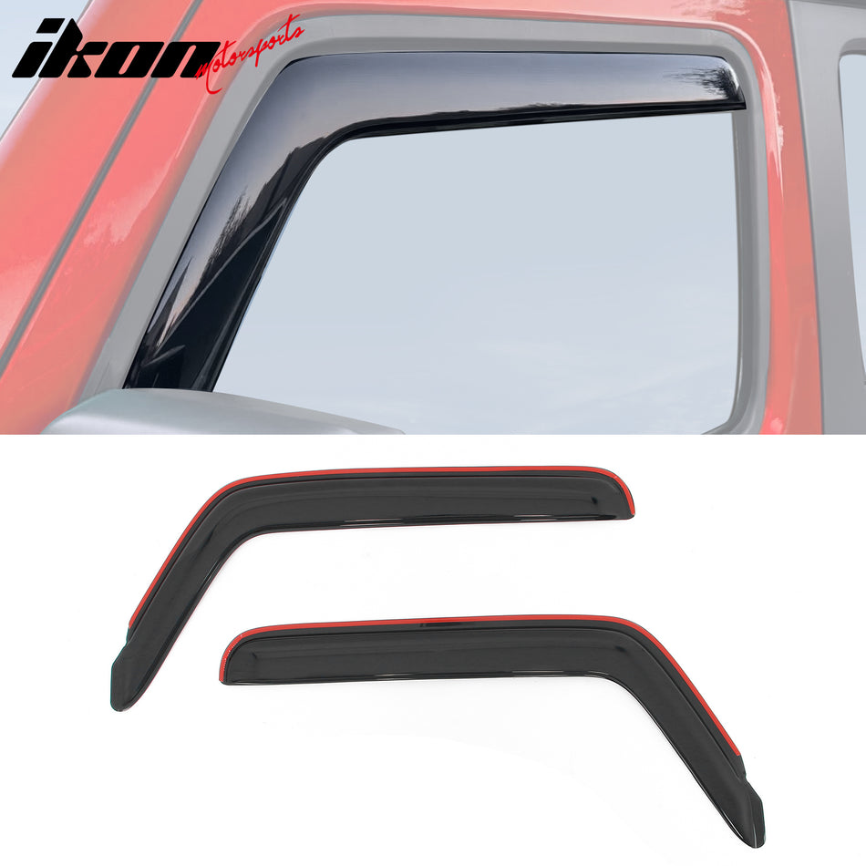 2018-2025 Jeep Wrangler 2Dr Window Visors In Channel Rain Deflectors