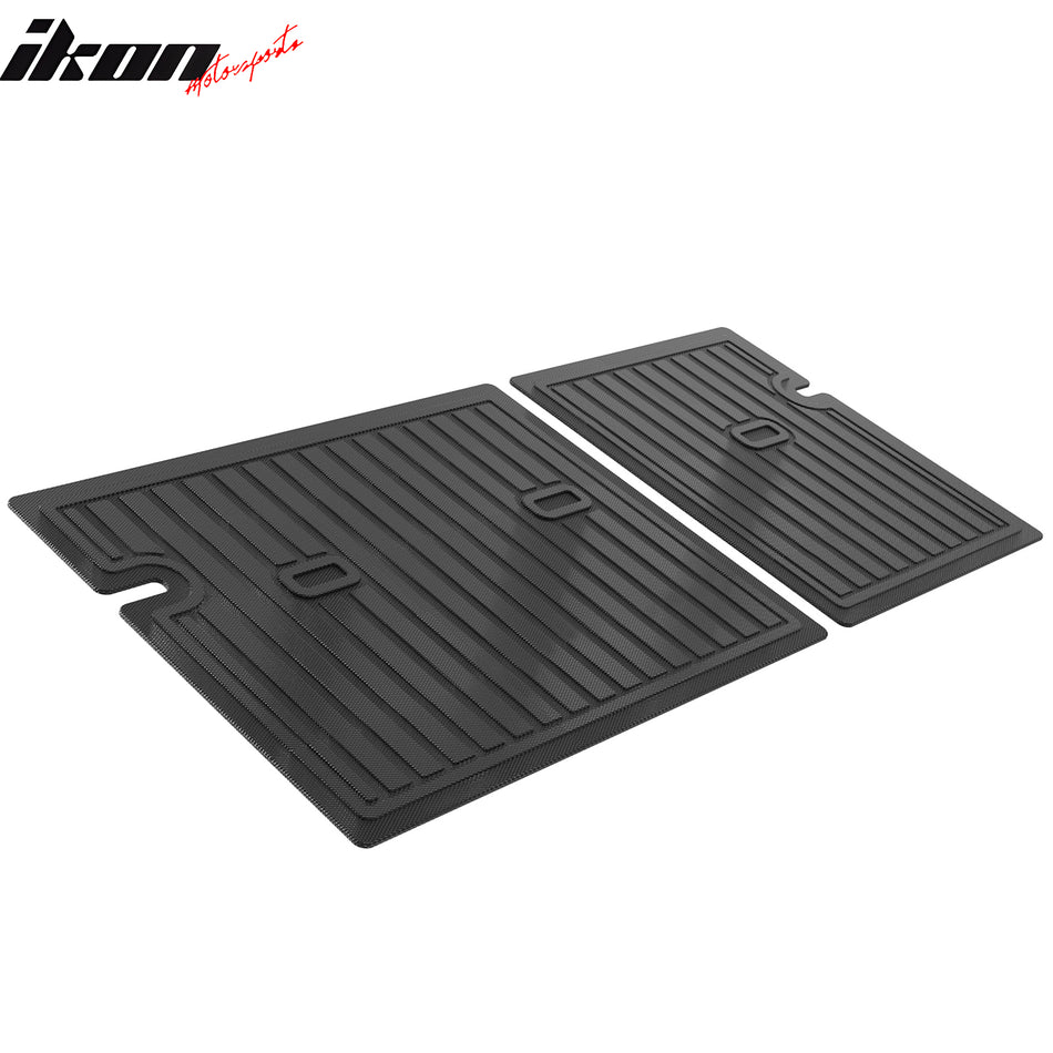 IKON MOTORSPORTS 3D TPE Backrest Mats, Compatible with 2018-2025 Nissan Leaf, All Weather Rear Seat Back Mat Cover Protector, Black