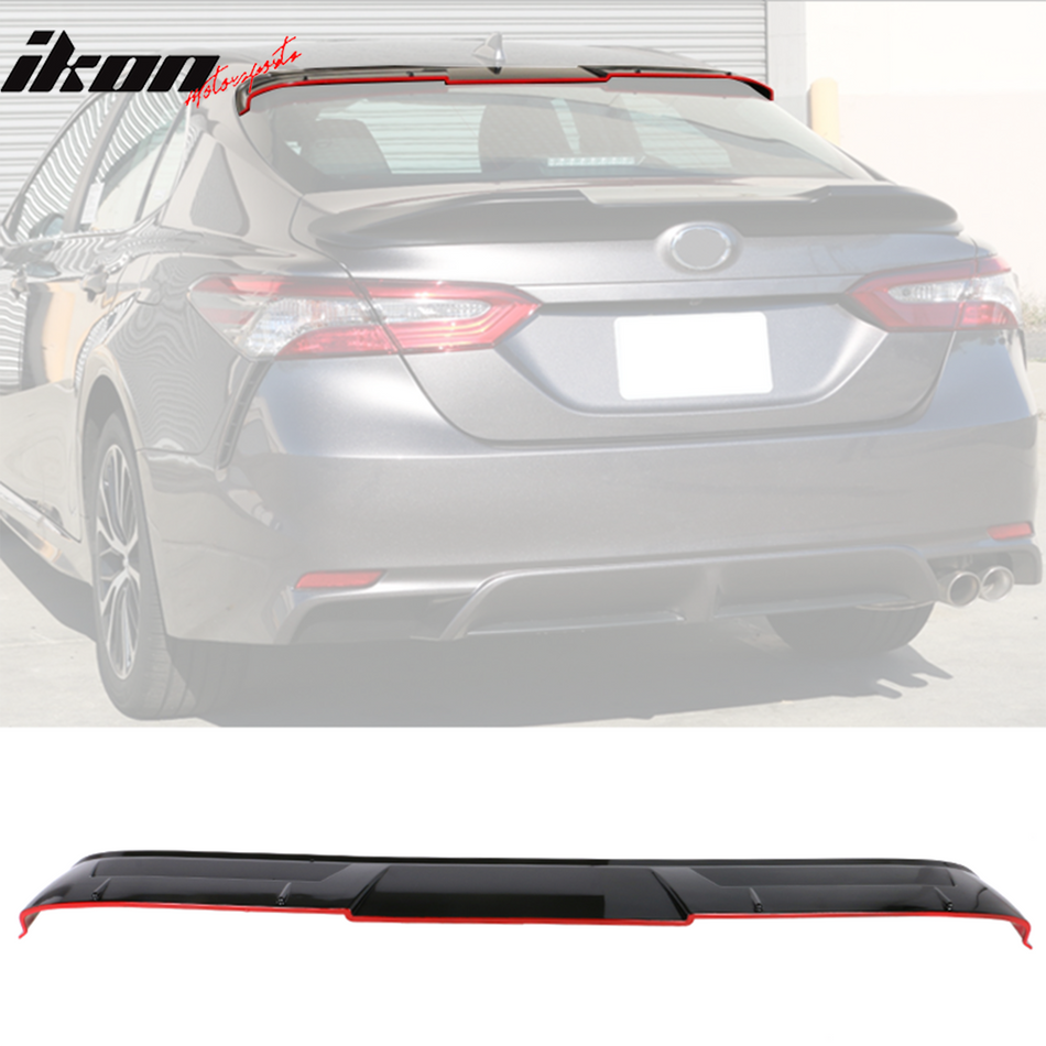 Roof Spoiler for Toyota Camry 2018-2026 IKON V2 Matte Black Primer ABS