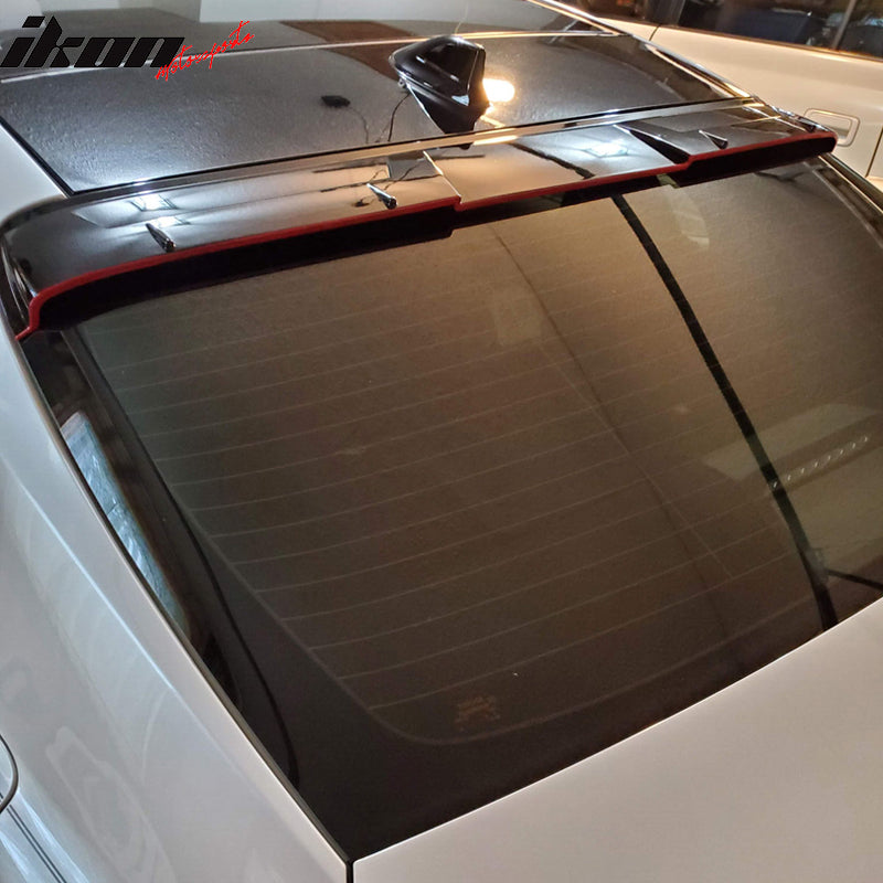 Fits 18-26 Toyota Camry V2 Roof Spoiler Rear Window Wing Gloss Black w/ Red Edge