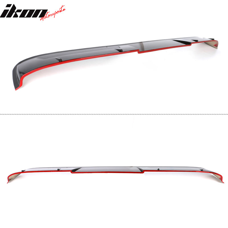 Fits 18-26 Toyota Camry V2 Roof Spoiler Rear Window Wing Gloss Black w/ Red Edge