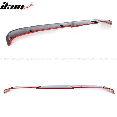 Fits 18-26 Toyota Camry V2 Roof Spoiler Rear Window Wing Gloss Black w/ Red Edge