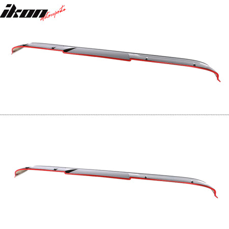 Fits 18-26 Toyota Camry V2 Roof Spoiler Rear Window Wing Gloss Black w/ Red Edge