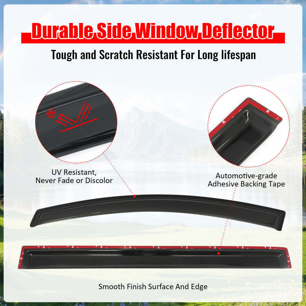 Fits 18-26 Honda Odyssey Window Visors Smoke Acrylic Rain Sun Vent Guard 4PCS