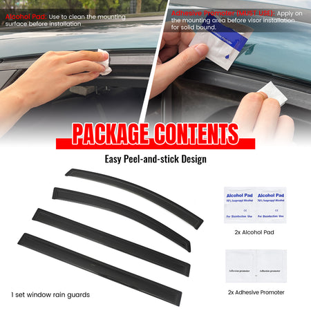 Fits 18-26 Honda Odyssey Window Visors Smoke Acrylic Rain Sun Vent Guard 4PCS