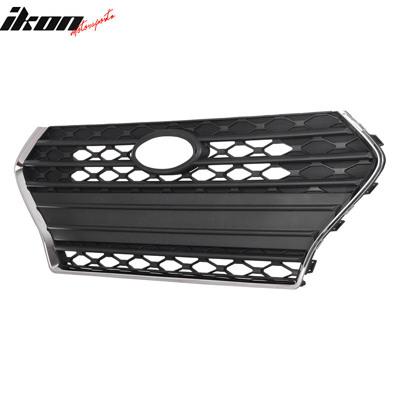 IKON MOTORSPORTS Front Upper Grille, Compatible with 2018 Hyundai Accent, OE Style Black PP Polypropylene Replacement Front Bumper Hood Grill