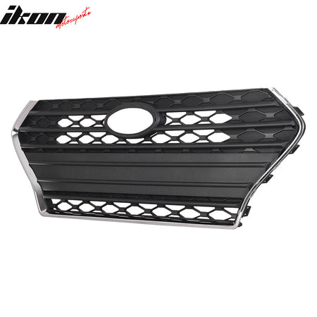 IKON MOTORSPORTS Front Upper Grille, Compatible with 2018 Hyundai Accent, OE Style Black PP Polypropylene Replacement Front Bumper Hood Grill