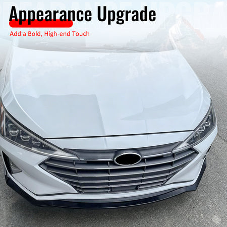 Fits 19-20 Hyundai Elantra Sedan Unpainted Front Bumper Lip Spoiler PU 3PCS Set
