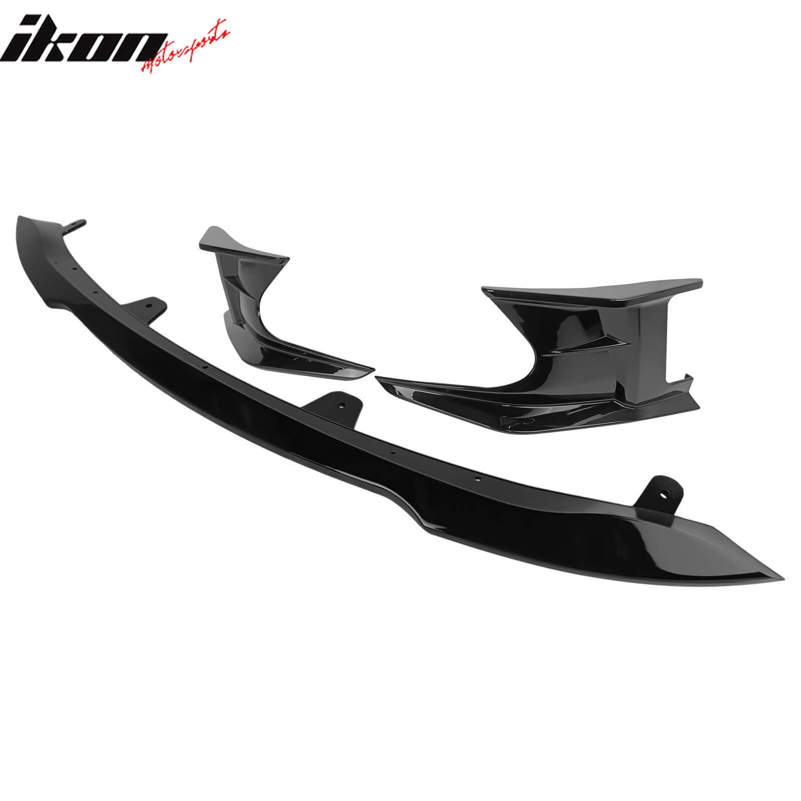 Fits 19-22 Toyota Corolla Front Bumper Lip Spoiler Gloss Black ABS Side Canards