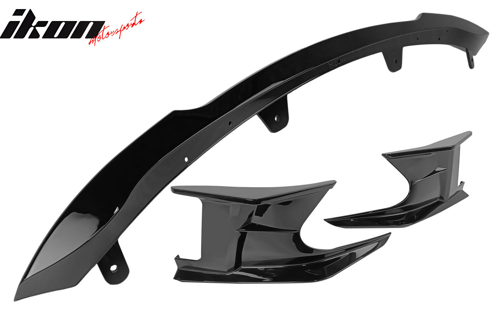 Fits 19-22 Toyota Corolla Front Bumper Lip Spoiler Gloss Black ABS Side Canards