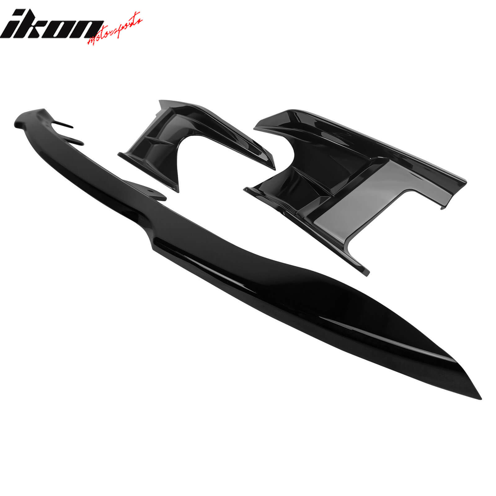 Fits 19-22 Toyota Corolla Front Bumper Lip Spoiler Gloss Black ABS Side Canards