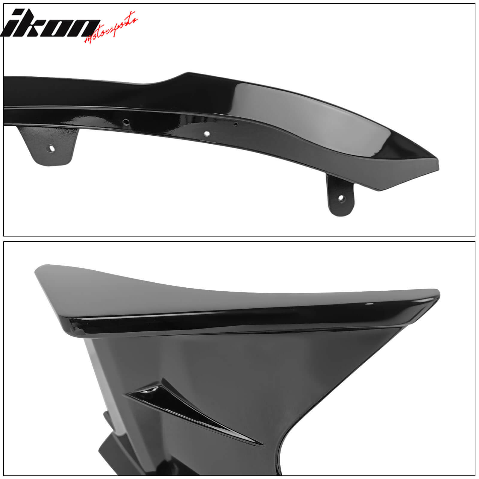 Fits 19-22 Toyota Corolla Front Bumper Lip Spoiler Gloss Black ABS Side Canards