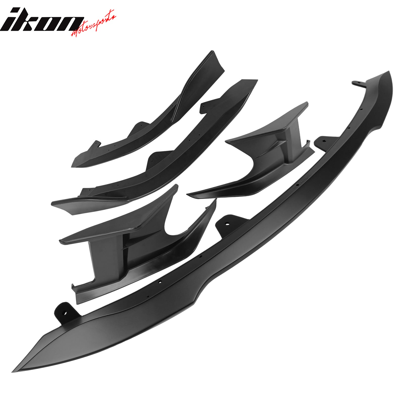 Fits 19-22 Toyota Corolla 3PCS Front Bumper Lip + 2PCS Side Canards Matte Black