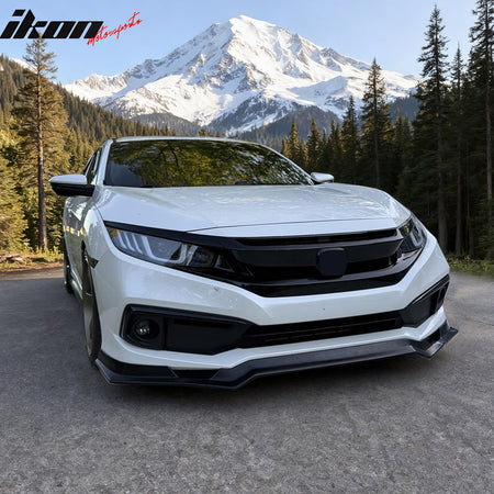 Fits 19-21 Honda Civic Sedan IKFM Style Front Bumper Lip Spoiler Splitter - PU