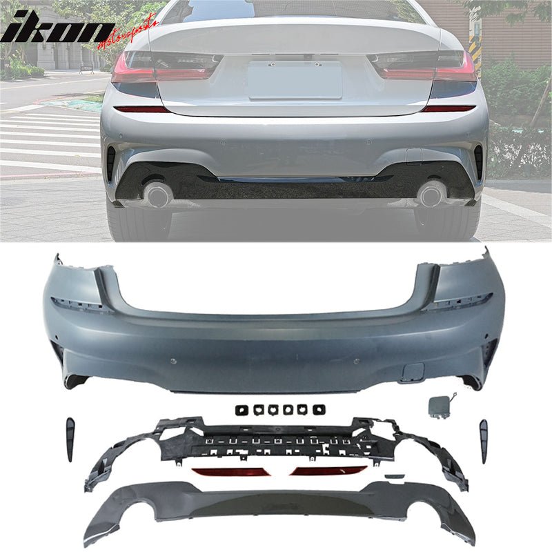 2019 - 2022 BMW G20 3 Series Sedan 4DR M - Tech Style Rear Bumper CoverIkon Motorsports