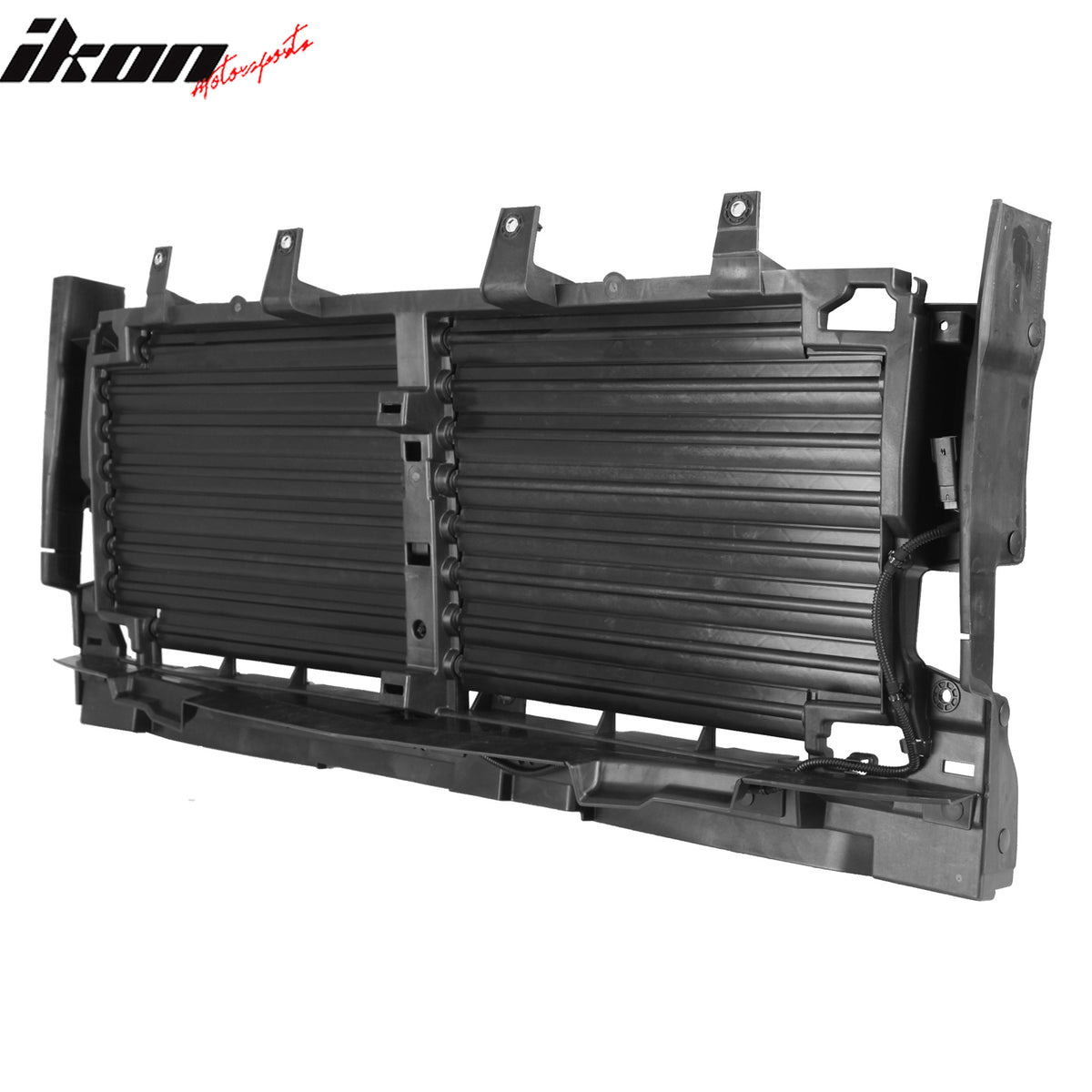 IKON MOTORSPORTS Active Grille Shutter w/ Motor, Compatible with 2019-2022 Chevy Silverado 1500 5.3L 6.2L, 84481608 84652494 GM1206103 Engine Cooling Radiator Grill Assembly Replacement, Black