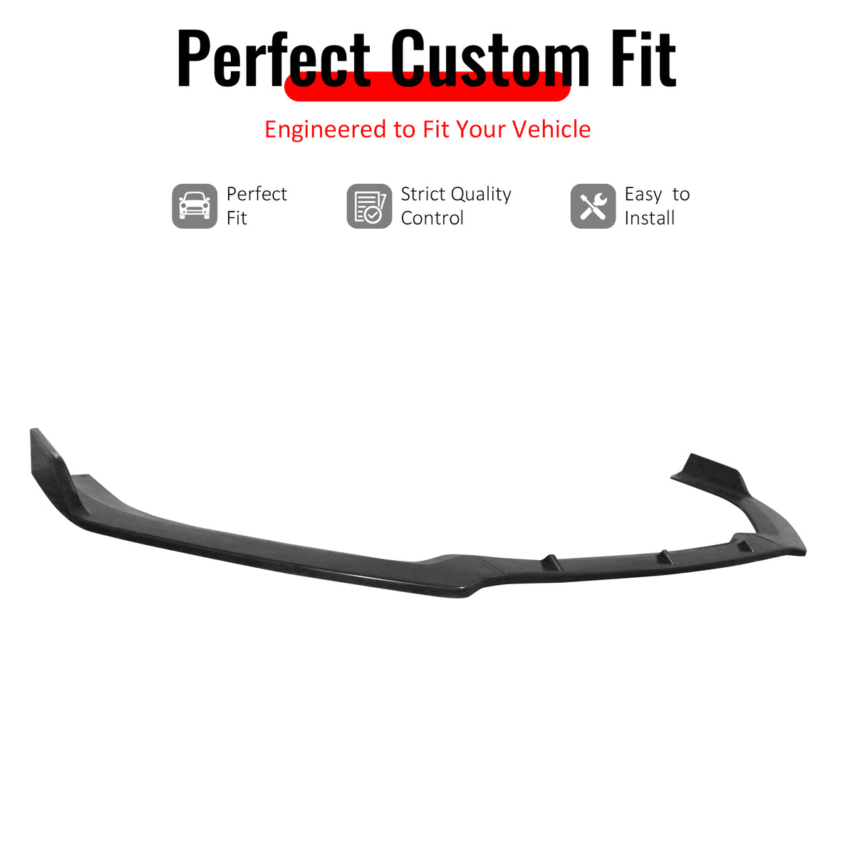 Fit 2019-2022 Nissan Altima Front Bumper Lip Unpainted Black PU
