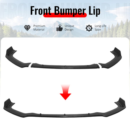 Fits 19-22 Nissan Altima IK Style Front Bumper Lip Spoiler Unpainted PU 3PCS