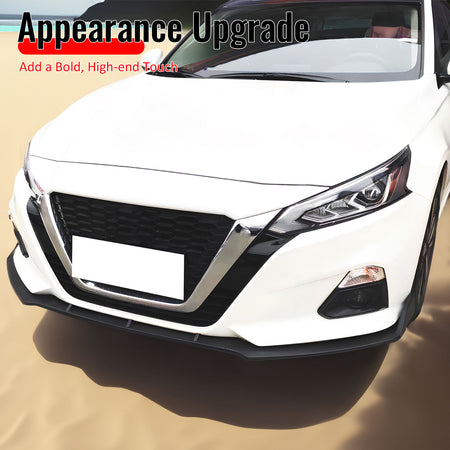 Fits 19-22 Nissan Altima IK Style Front Bumper Lip Spoiler Unpainted PU 3PCS