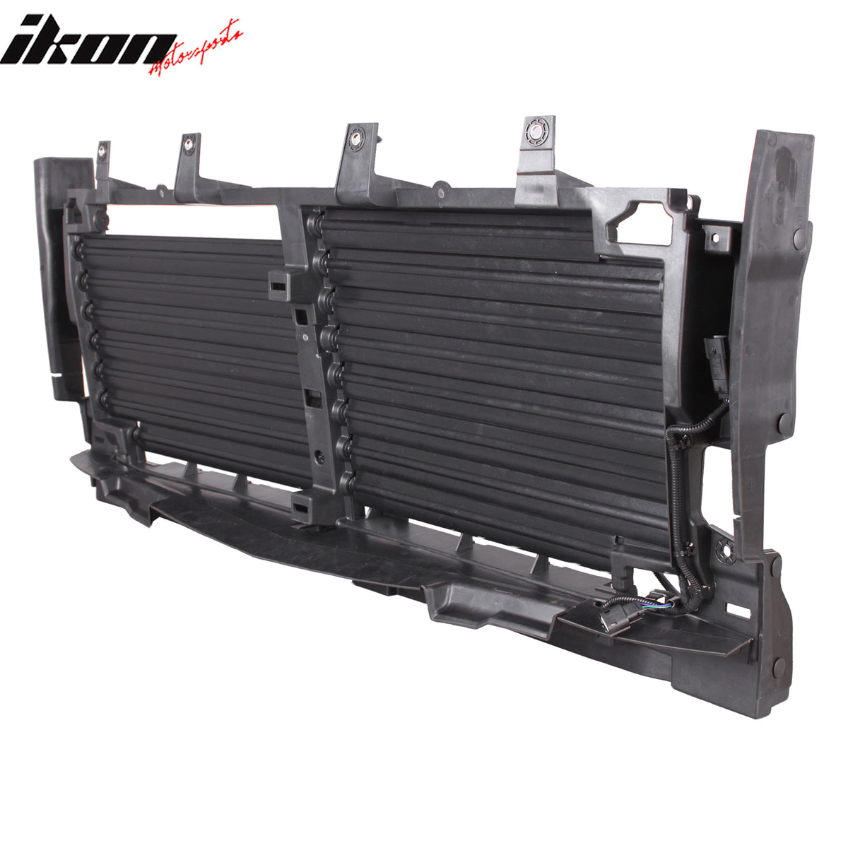 IKON MOTORSPORTS Active Grille Shutter w/ Motor, Compatible with 2019-2022 Chevy Silverado 1500 2.7L Turbo Upper, 84481609 GM1206108 Engine Cooling Radiator Grill Assembly Replacement, Black