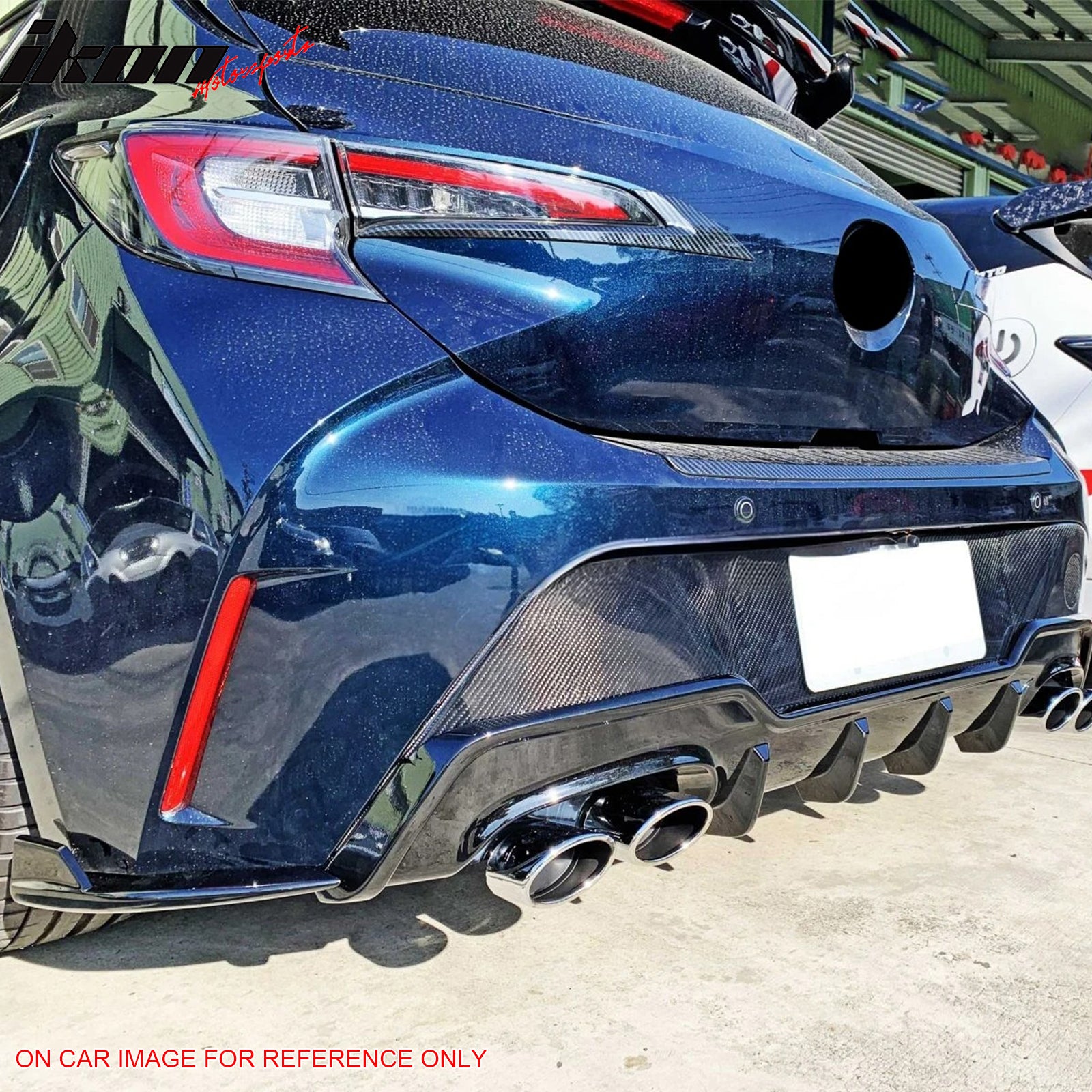 Fits 19-22 Toyota Corolla E210 Hatchback 5Dr T Style Matte Black Rear Diffuser