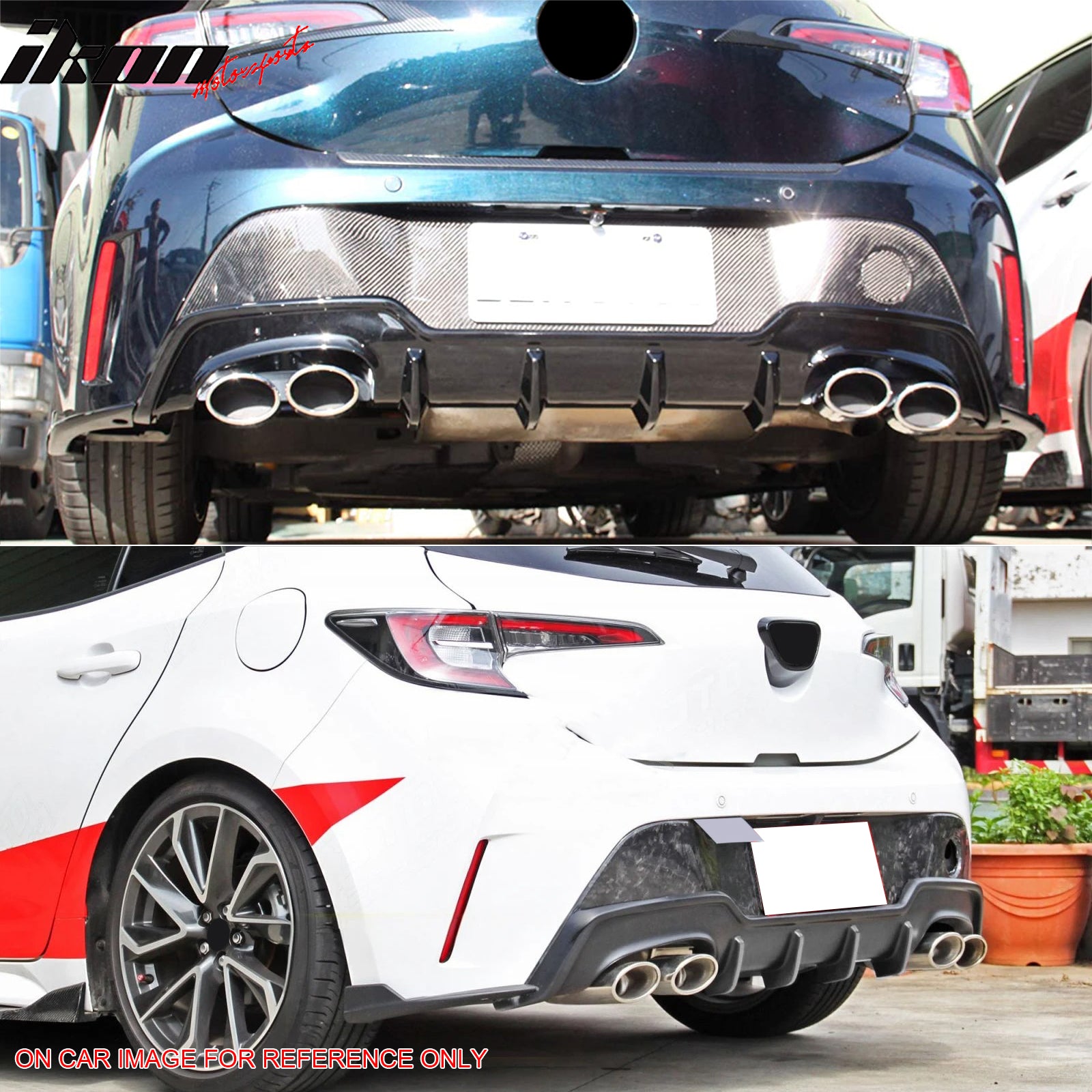 Fits 19-22 Toyota Corolla E210 Hatchback 5Dr T Style Matte Black Rear Diffuser