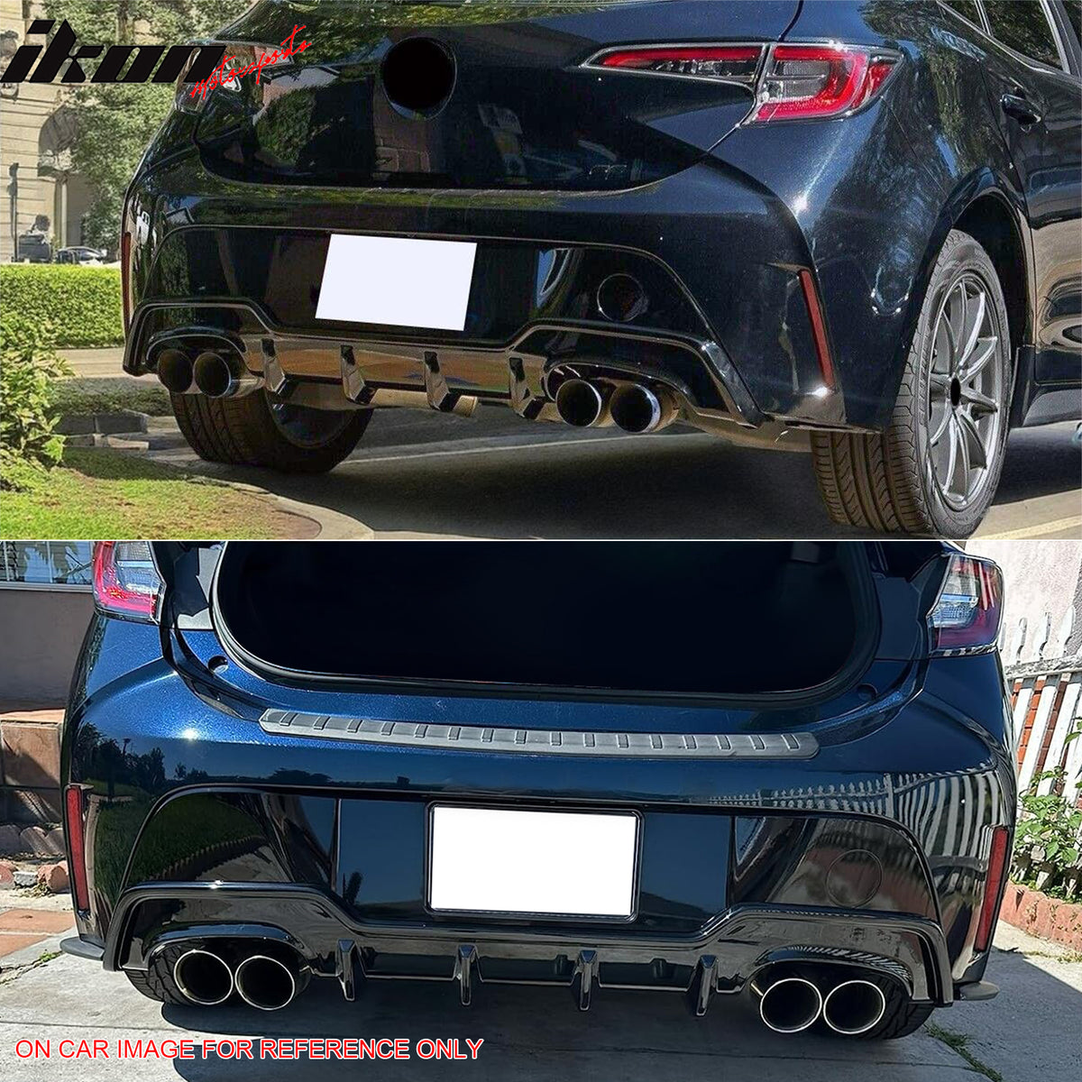 Fits 19-22 Toyota Corolla E210 Hatchback 5Dr T Style Matte Black Rear Diffuser