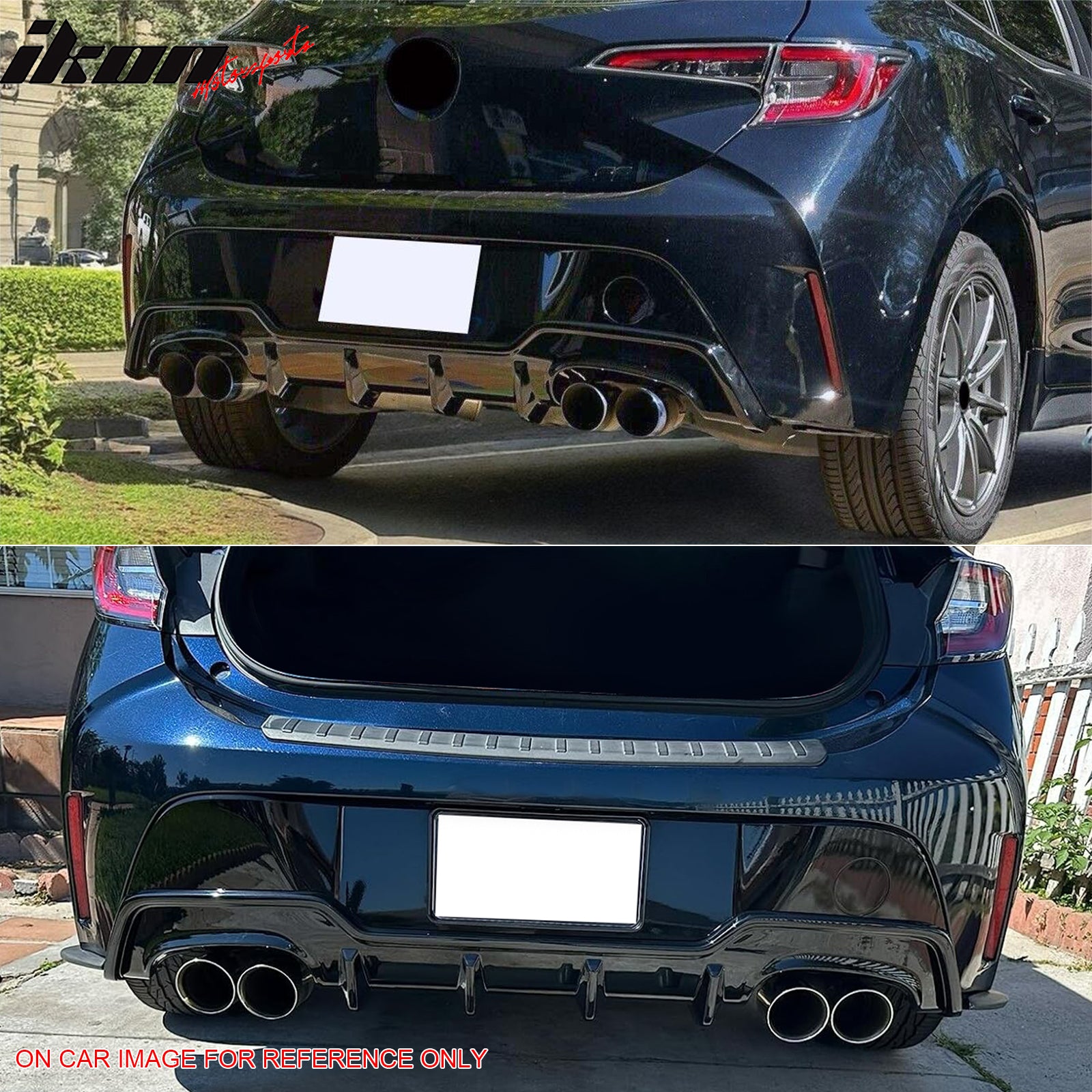 Fits 19-22 Toyota Corolla E210 Hatchback 5Dr T Style Matte Black Rear Diffuser