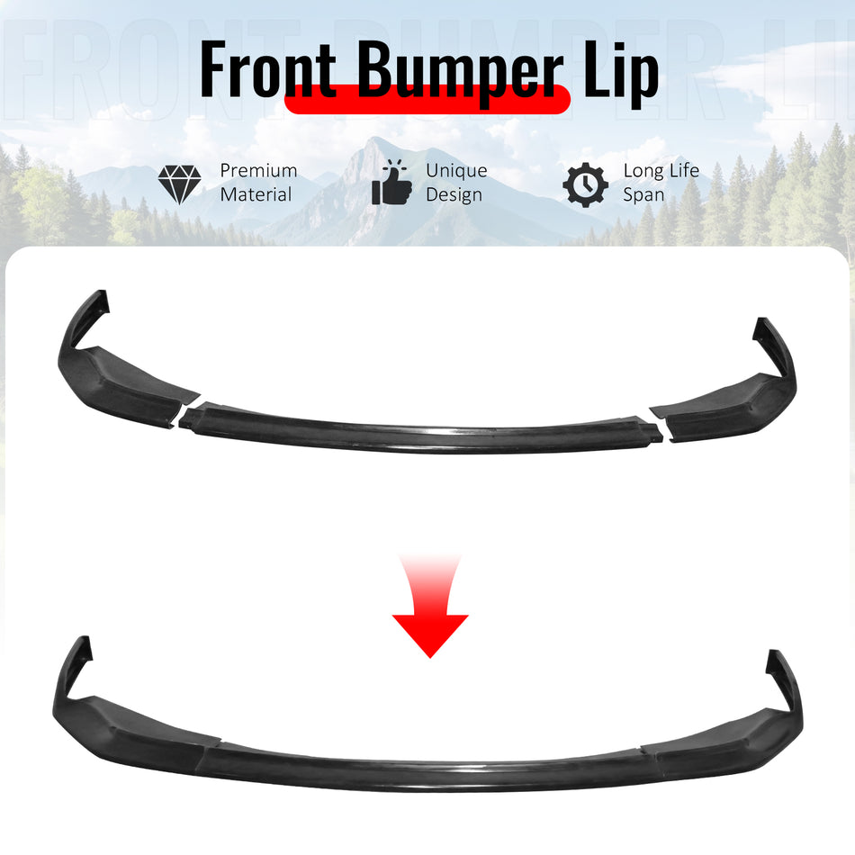 Fits 19-22 Toyota Prius IKON CS Style Front Bumper Lip Spoiler Unpainted PU 3PCS