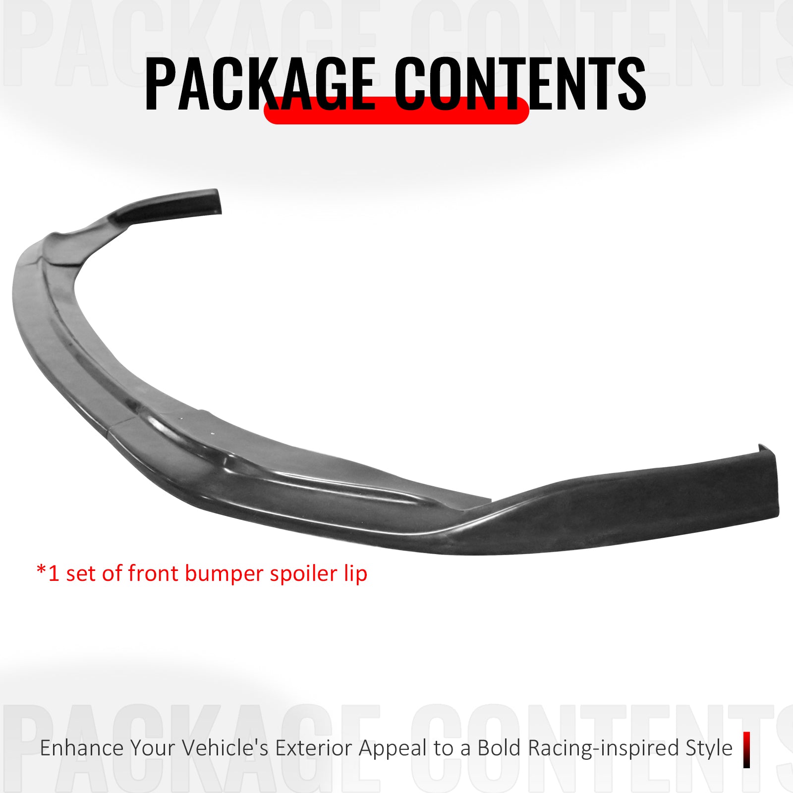 Fits 19-22 Toyota Prius IKON CS Style Front Bumper Lip Spoiler Unpainted PU 3PCS