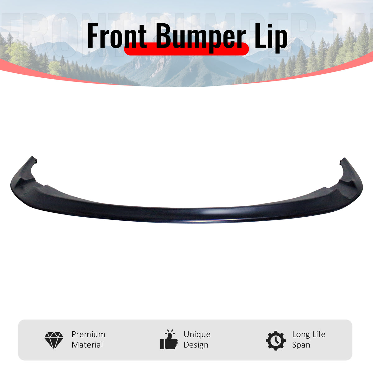 Fits 19-22 Toyota Prius IKFM Style Front Bumper Lip Chin Spoiler Unpainted PU