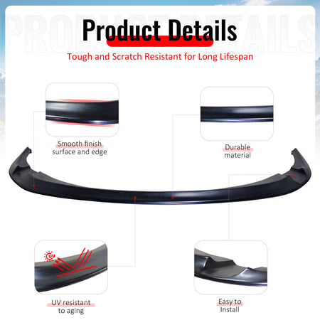 Fits 19-22 Toyota Prius IKFM Style Front Bumper Lip Chin Spoiler Unpainted PU