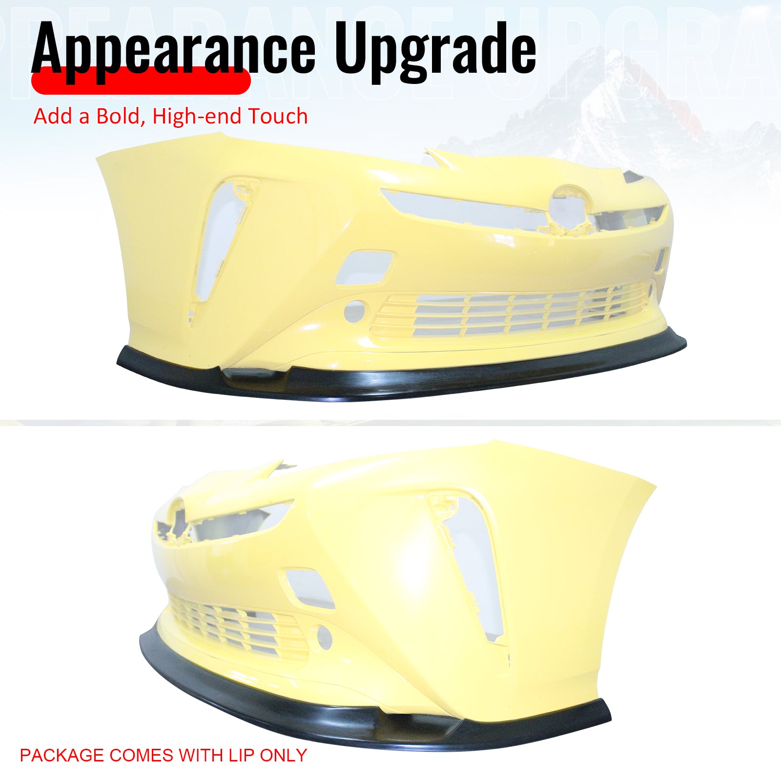 Fits 19-22 Toyota Prius IKFM Style Front Bumper Lip Chin Spoiler Unpainted PU