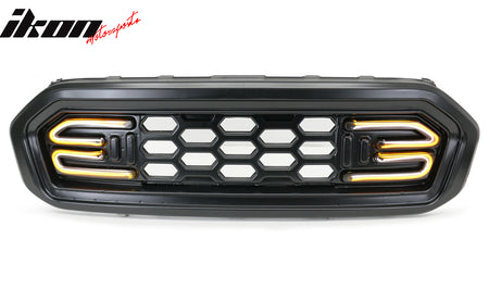 Fits 19-23 Ford Ranger XL/XLT/Lariat DF Style Upper LED Grille Smoke Lens Signal
