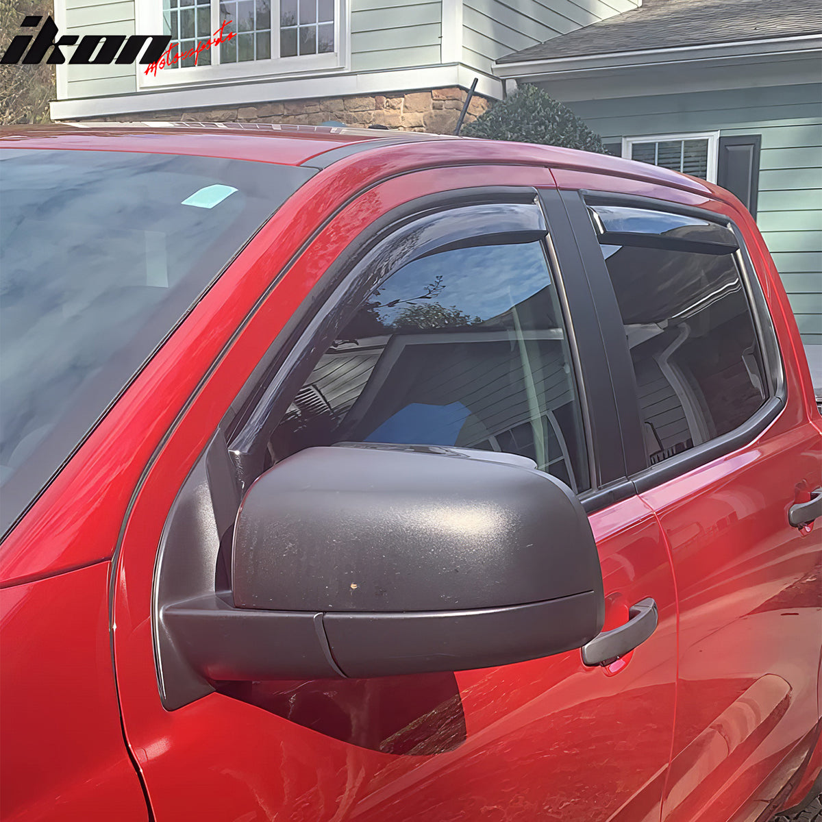 Fits 19-23 Ford Ranger SupeCrew In-Channel Window Visors Rain Guards Deflectors