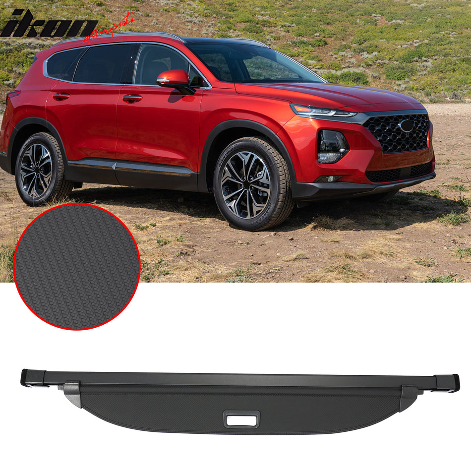 2019-2023 Hyundai Santa Fe Carbon Fiber Texture Rear Trunk Cargo Cover