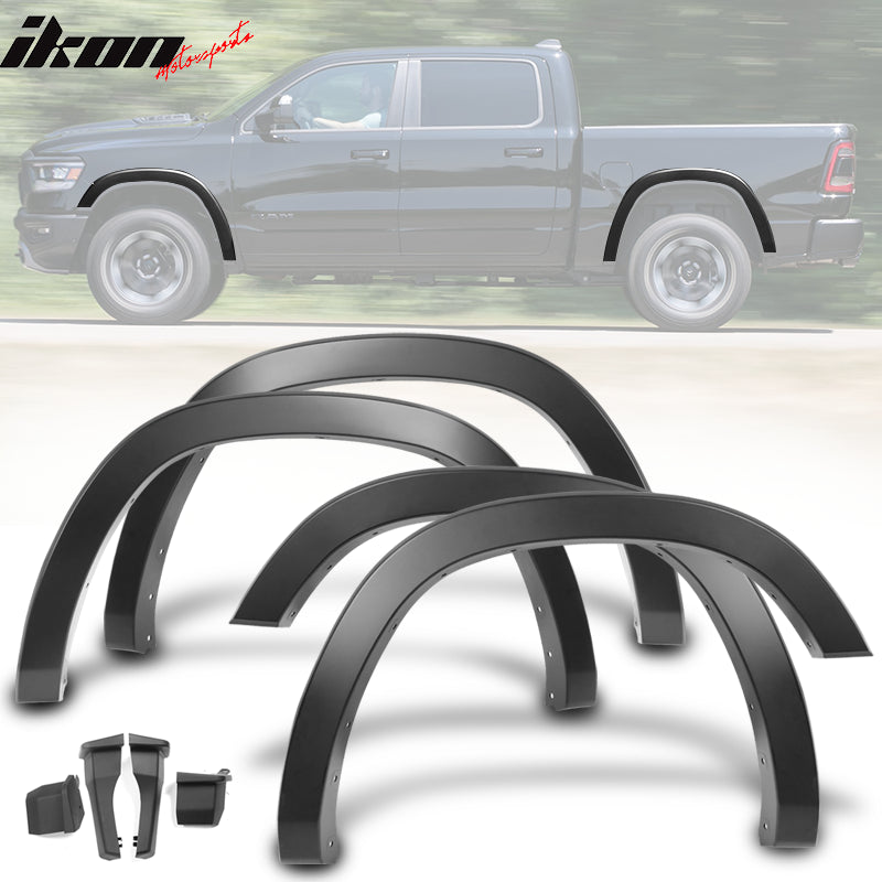 2019-2024 Dodge Ram 1500 Standard Bed Fender Flares Matte Black 4PCS