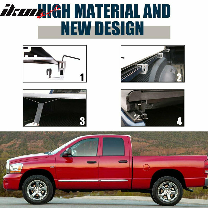 Fits 19-25 Dodge Ram 1500 6.4Ft Bed Black Soft Roll Up Tonneau Cover